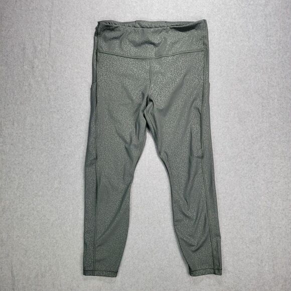 Athleta Pants - Athleta Ultimate Stash Pocket Embossed 7/8 Tight Women's Medium Tall Bali Green